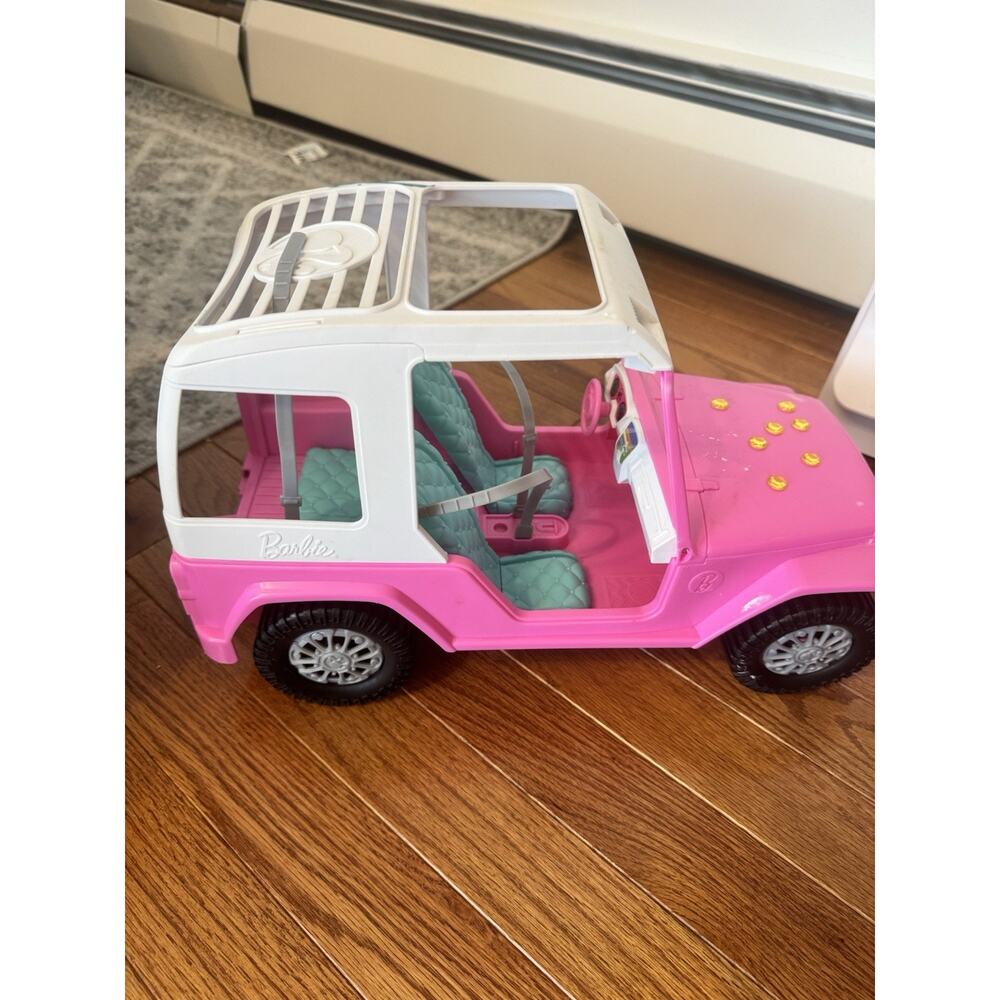 Mattel Barbie Sisters Wildlife Adventure Jeep Pink Jeep